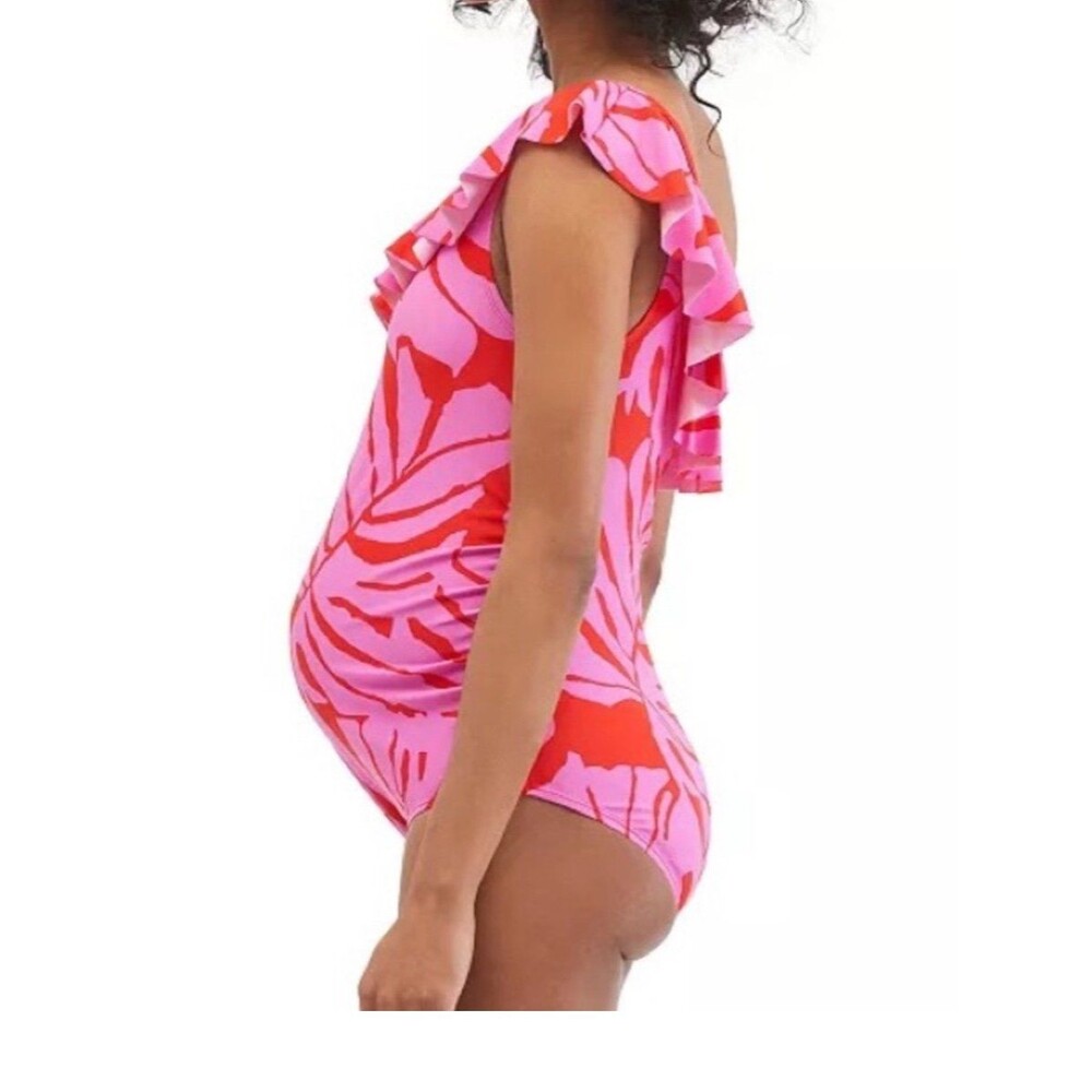 Motherhood Maternity Beach Bump Maternity One Piece Swimsuit UPF 50 NWT Size L